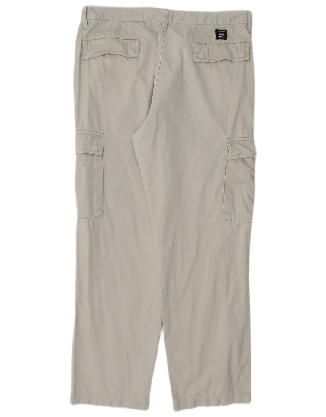 Gas Mens Straight Cargo Trousers W38 L30 Grey Cotton