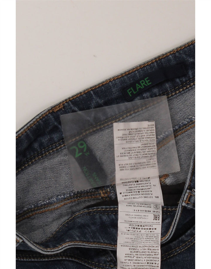 Benetton Womens Flared Jeans W29 L31 Blue Cotton
