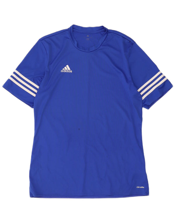 Adidas Mens Climalite T-Shirt Top Medium Blue Polyester