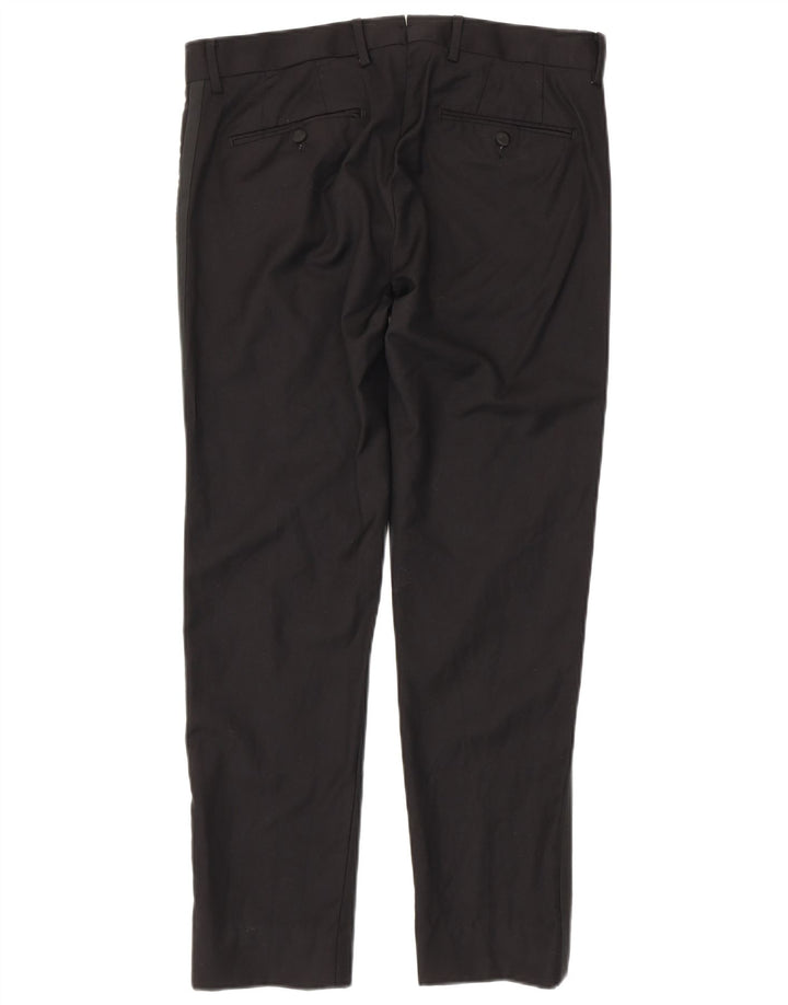 Gutteridge Mens Slim Suit Trousers IT 48 Medium W32 L29 Black Polyester