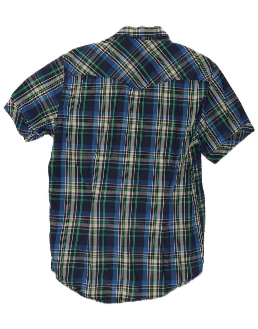 Best Company Mens Short Sleeve Shirt Medium Blue Check