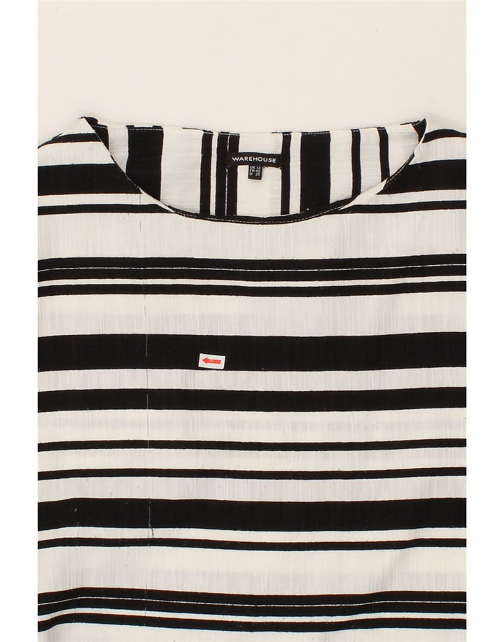 WAREHOUSE Womens Shift Dress UK 12 Medium  White Striped Vintage Warehouse and Second-Hand Warehouse from Messina Hembry 