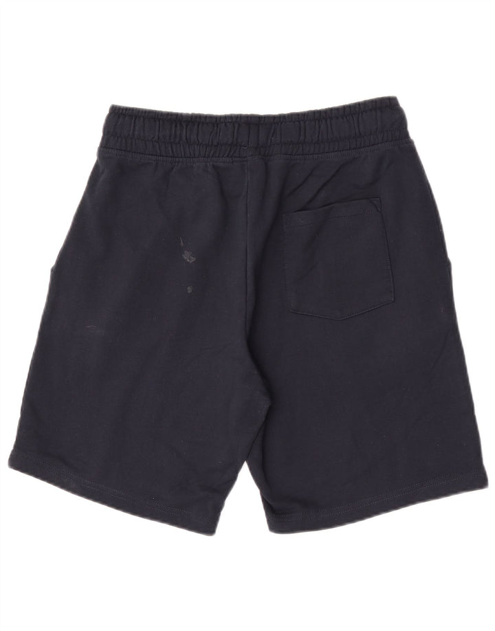 Vintage Mens Graphic Sport Shorts Medium Navy Blue Cotton