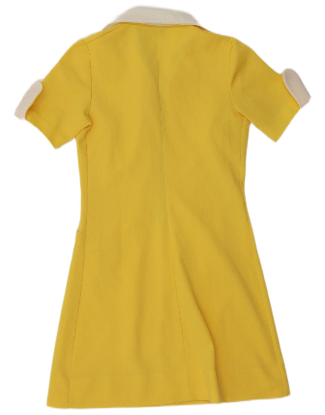 Trevira Womens Polo Dress IT 44 Medium Yellow Colourblock Polyester
