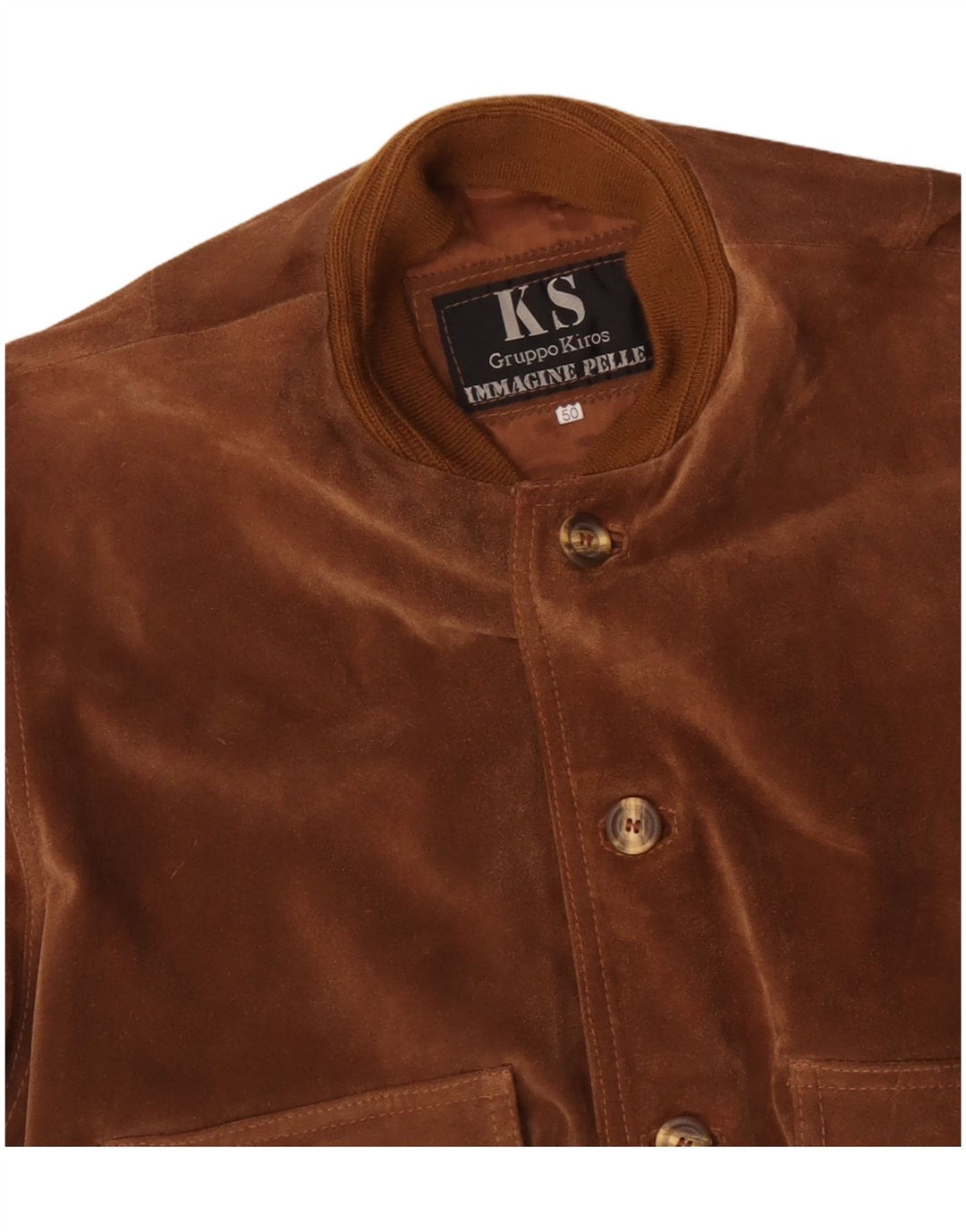 VINTAGE Mens Suede Bomber Jacket IT 50 Large Brown Leather