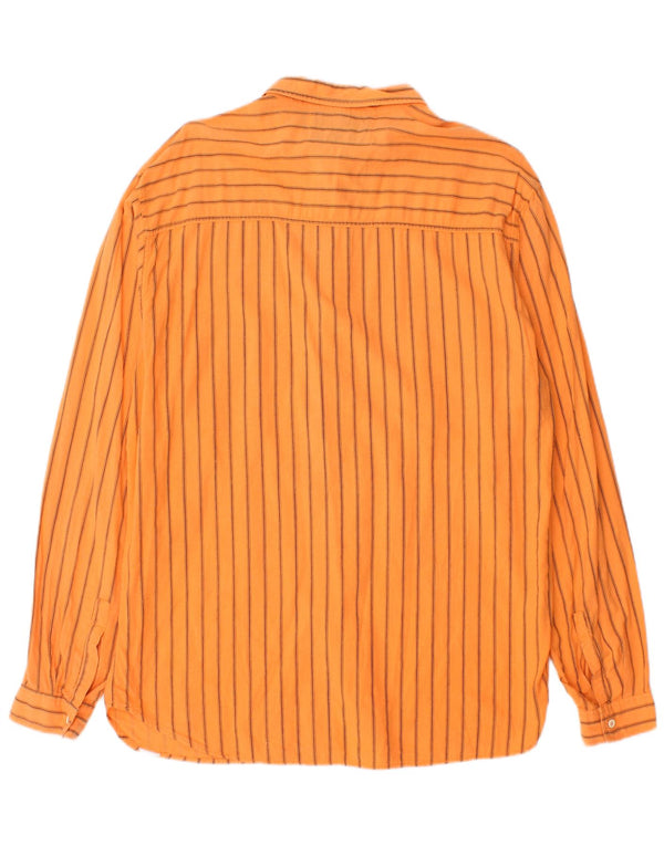 Vintage Mens Shirt Large Orange Pinstripe