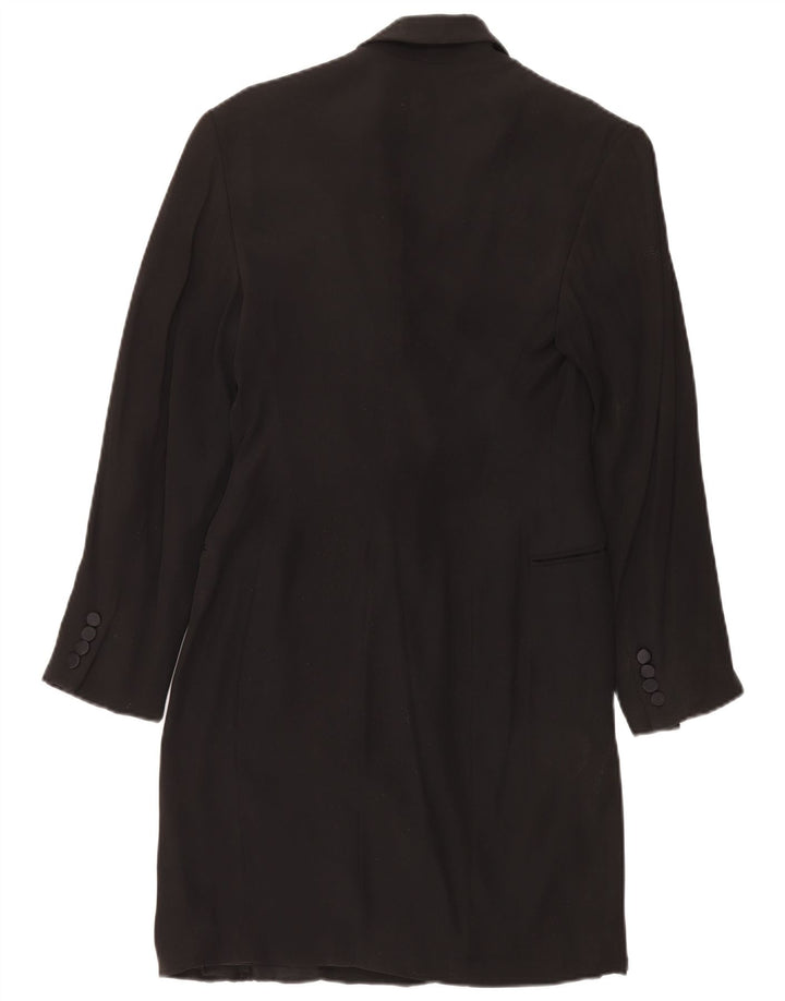 Ralph Lauren Womens Double Breasted Coat US 8 Medium Black Acetate