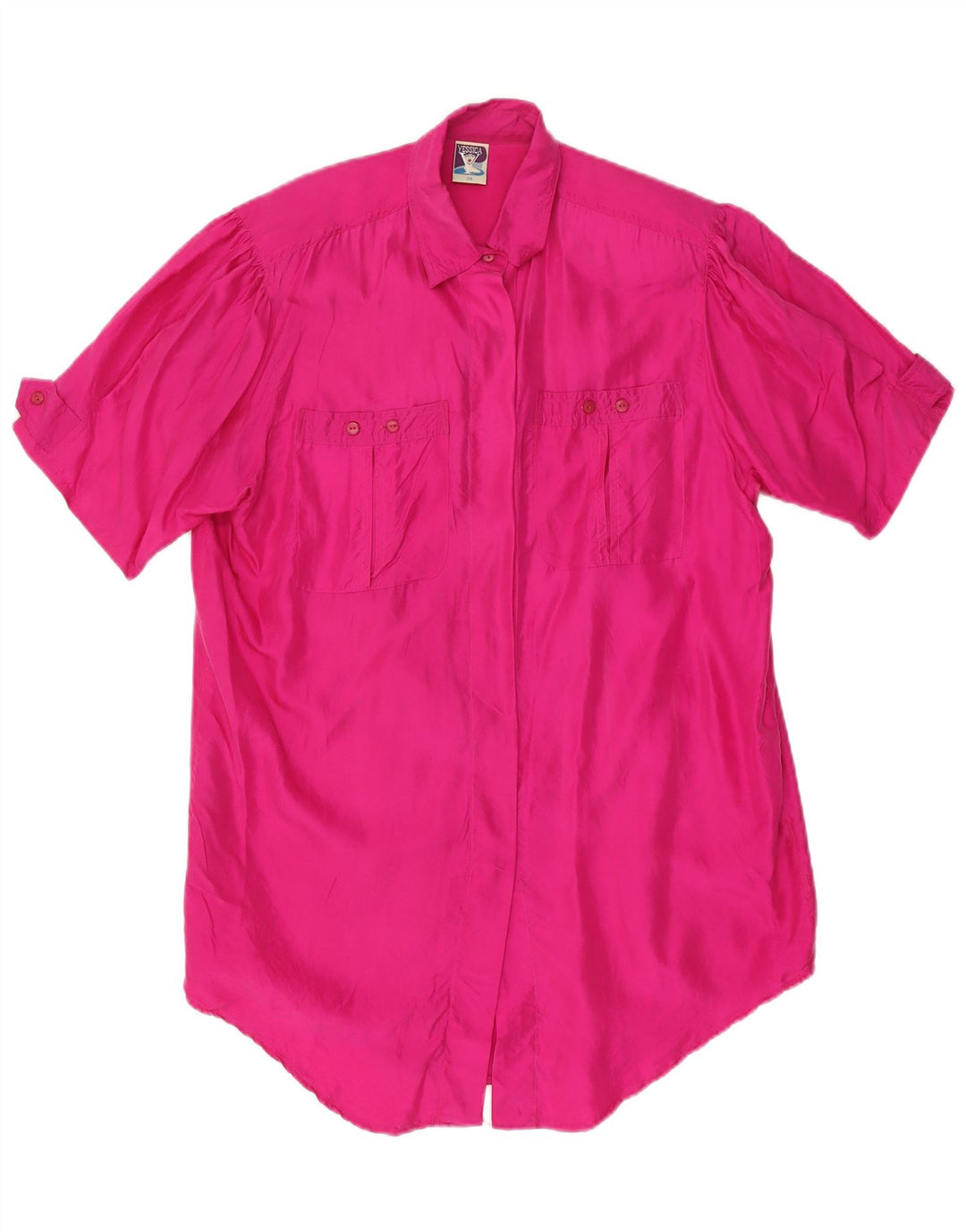 YESSICA Womens Short Sleeve Shirt Blouse EU 38 Medium Pink Silk