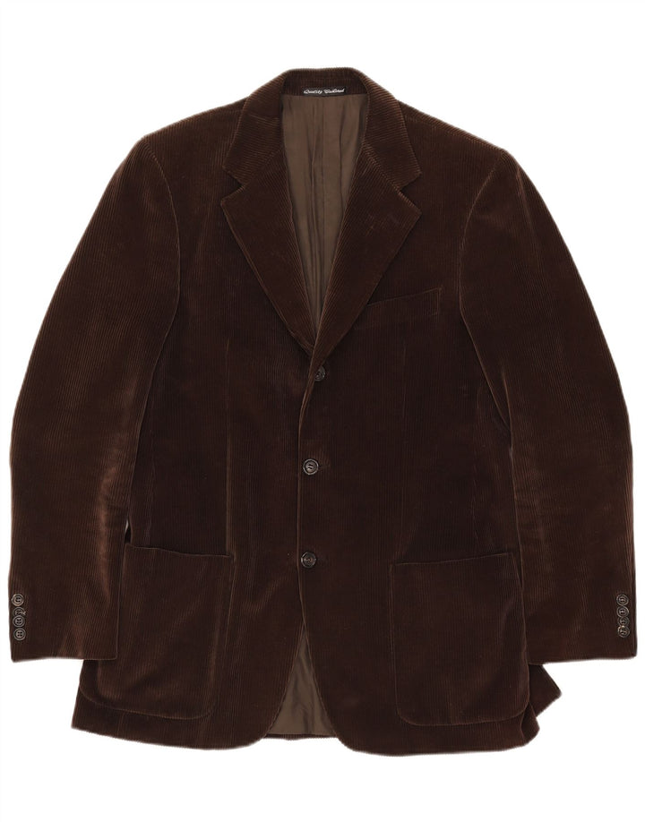 Velluto Duca Visconti Mens 3 Button Blazer Jacket IT 48 Medium Brown