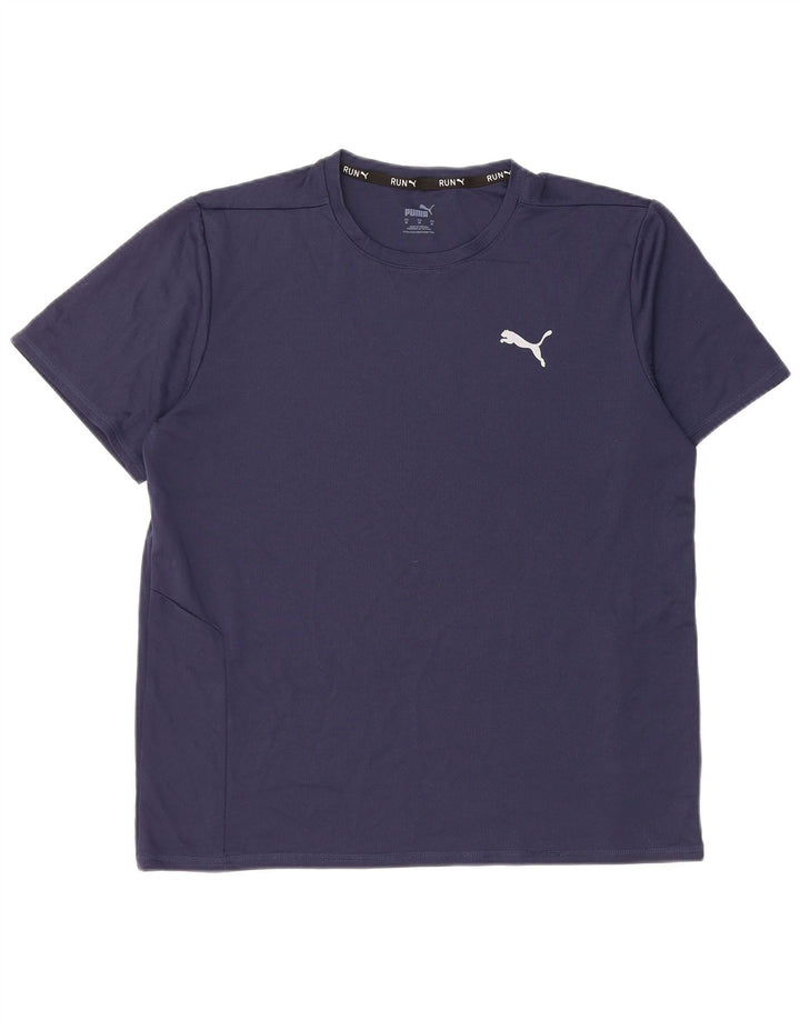 Puma Mens T-Shirt Top Medium Navy Blue