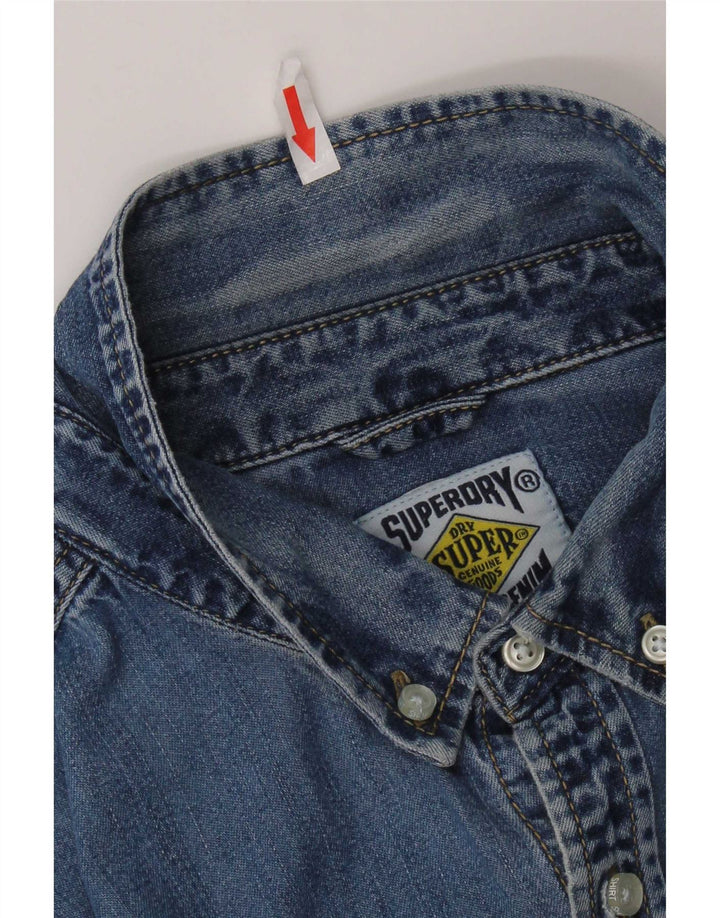 Superdry Mens Denim Shirt XL Blue Cotton