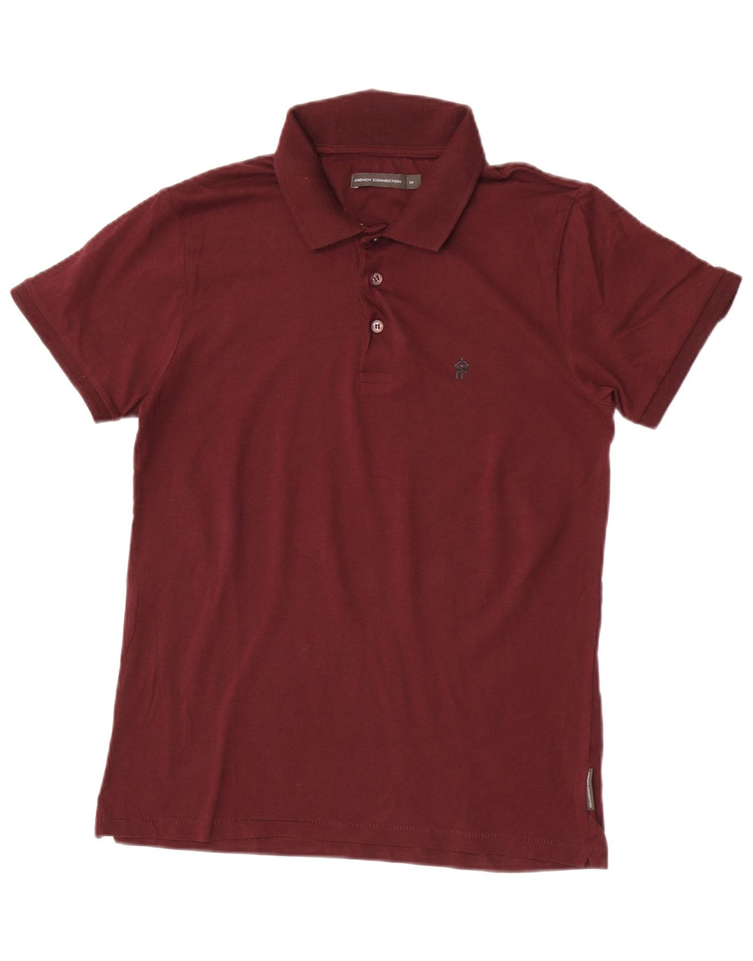 French Connection Mens Polo Shirt Medium Maroon Cotton