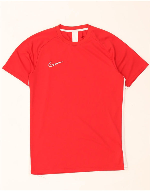 Nike Mens Dri Fit T-Shirt Top Medium Red Colourblock Polyester
