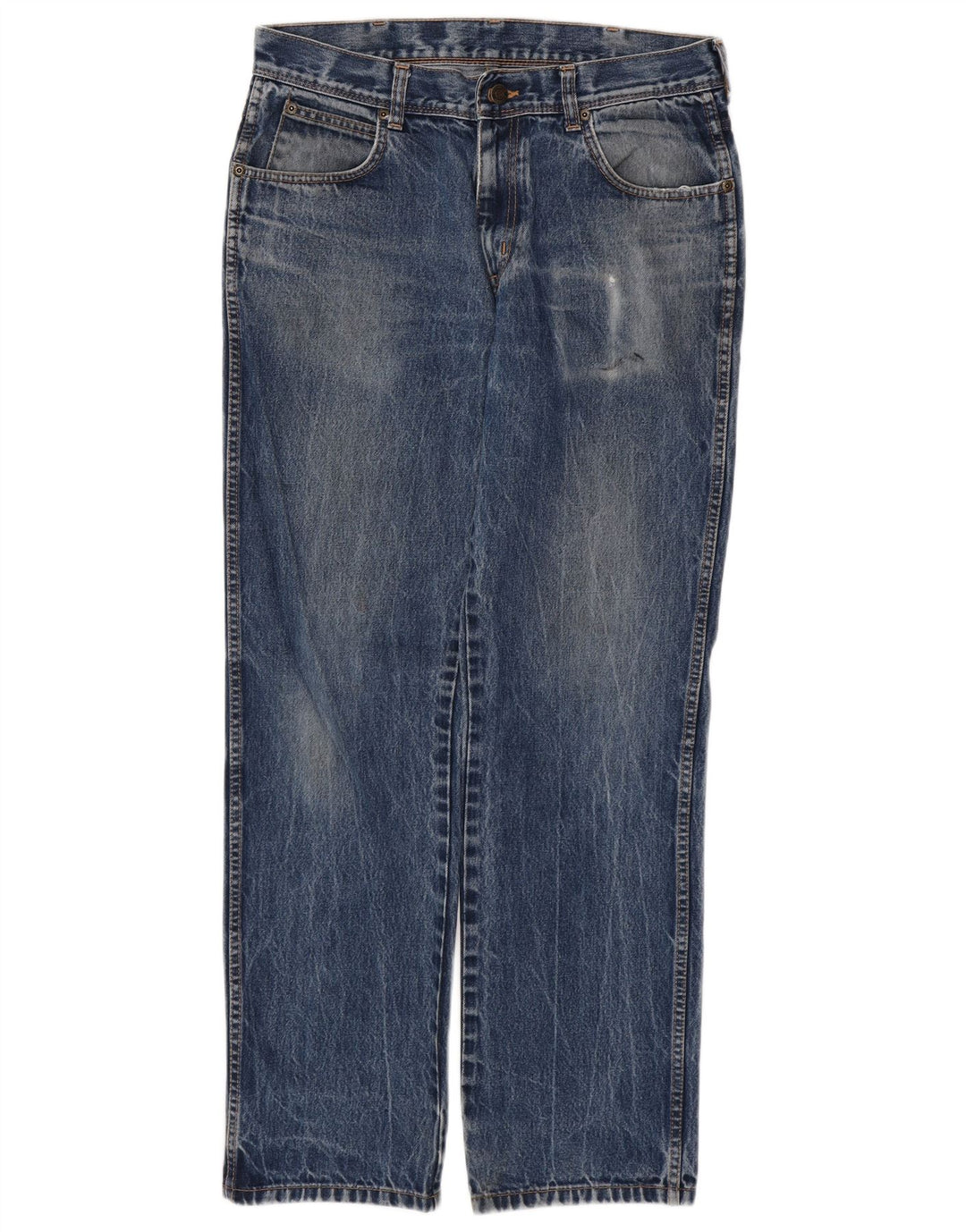 WRANGLER Mens Regular Fit Straight Jeans W33 L32 Blue Cotton