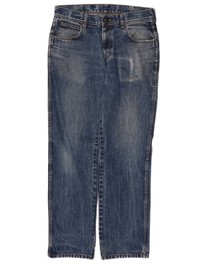 WRANGLER Mens Regular Fit Straight Jeans W33 L32 Blue Cotton