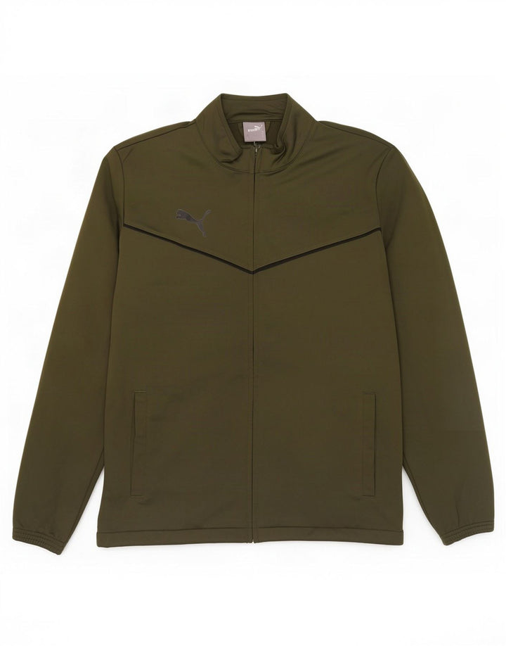 Puma Mens Tracksuit Top Jacket Large Khaki Polyester