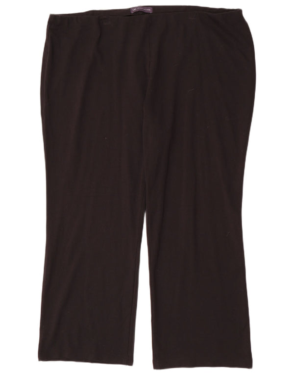 Marks & Spencer Womens Bootcut Casual Trousers UK 22 3XL W44 L30 Black
