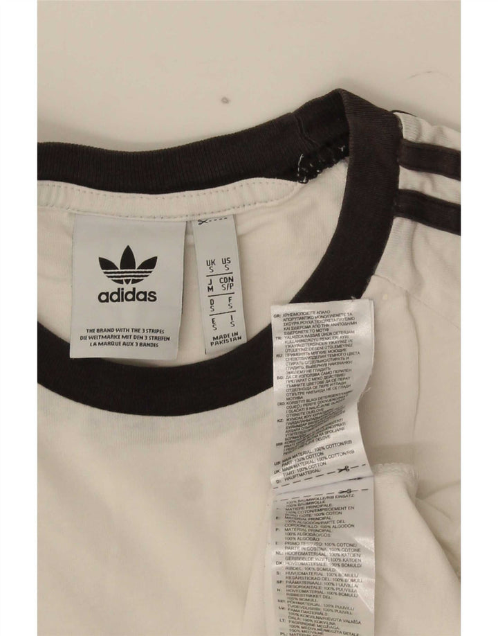 Adidas Mens T-Shirt Top Small White Cotton