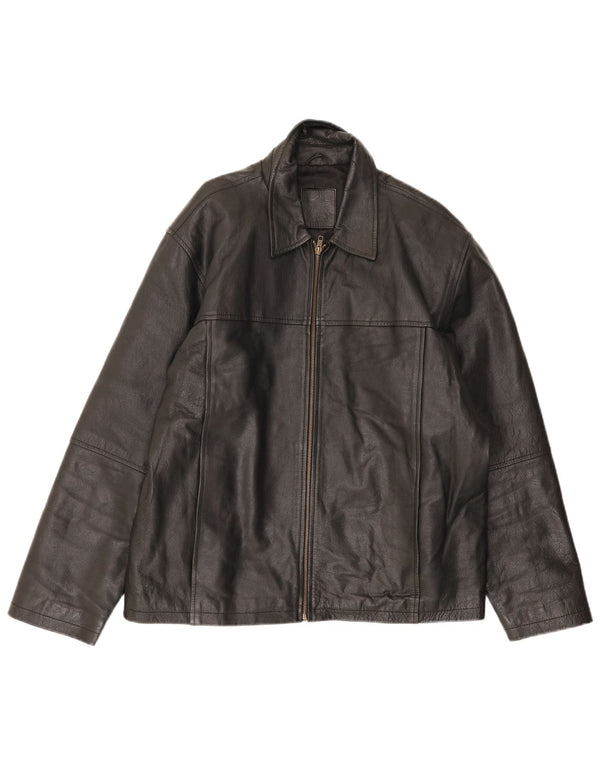 St. Bernard Mens Leather Jacket UK 41 Large Black