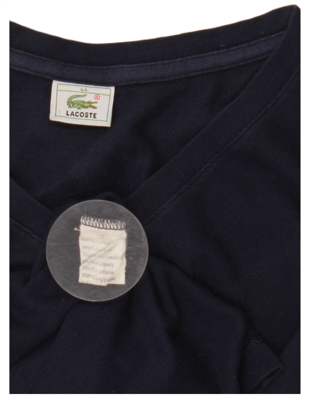 LACOSTE Womens Vest Top Size 44 Large Navy Blue Cotton