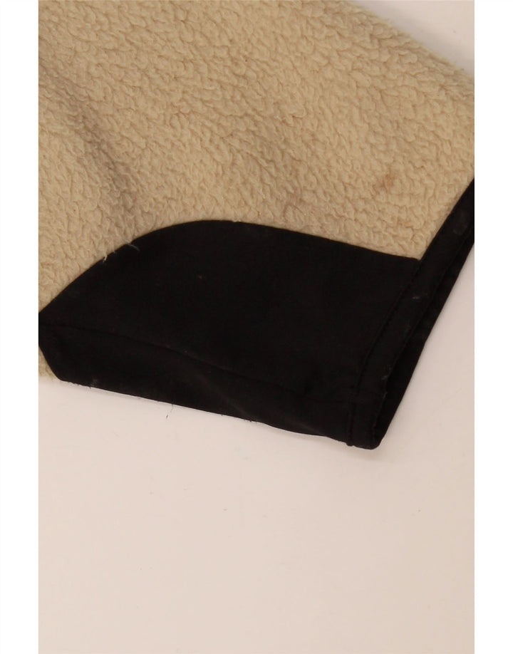 FILA Mens Fleece Jacket UK 36 Small Beige Colourblock Polyester