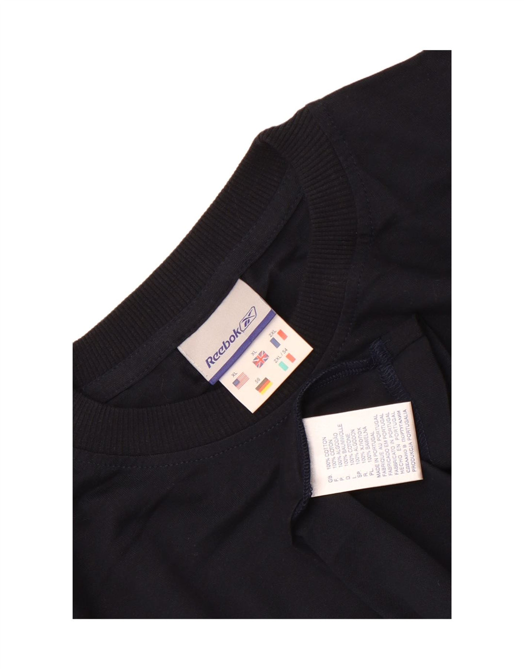 Reebok Mens T-Shirt Top XL Navy Blue Cotton