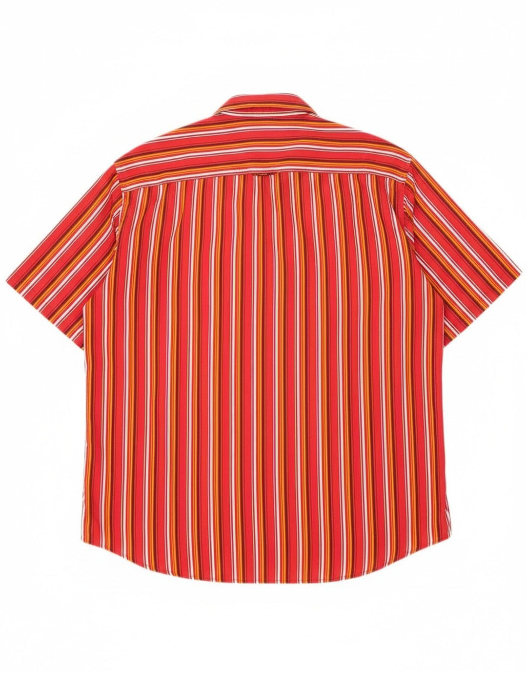 TOM TAILOR Mens Short Sleeve Shirt XL Red Striped Cotton