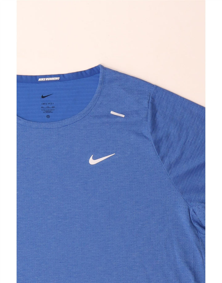 NIKE Mens Dri Fit T-Shirt Top 2XL Blue Polyester