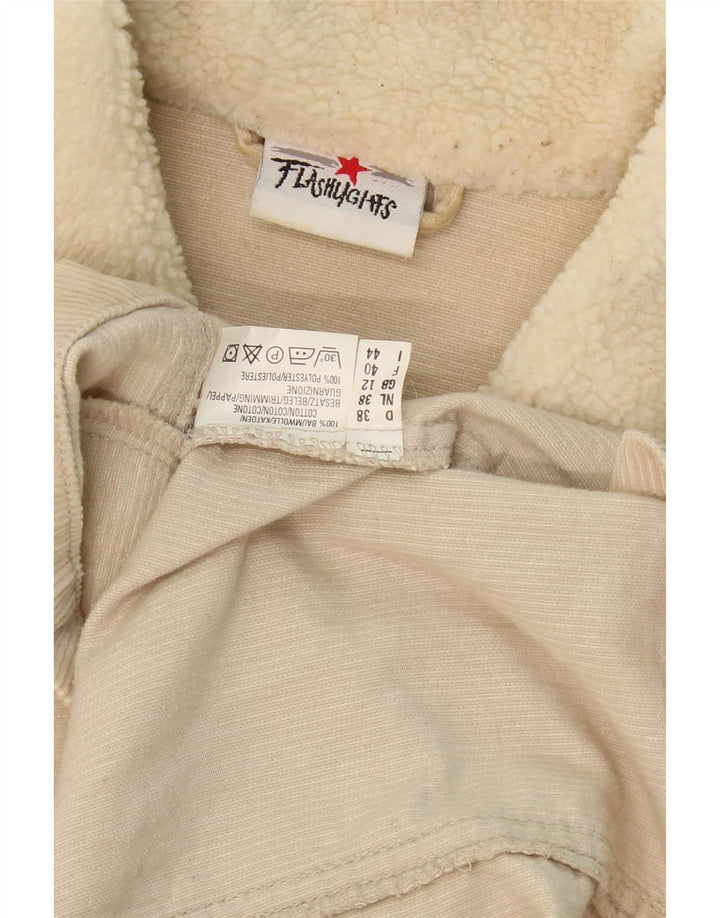 FLASH LIGHTS Womens Corduroy Jacket UK 12 Medium  Beige Cotton