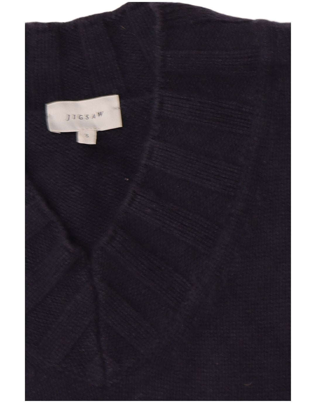 JIGSAW Womens Oversized Vest Tank Top UK 10 Small Navy Blue Wool