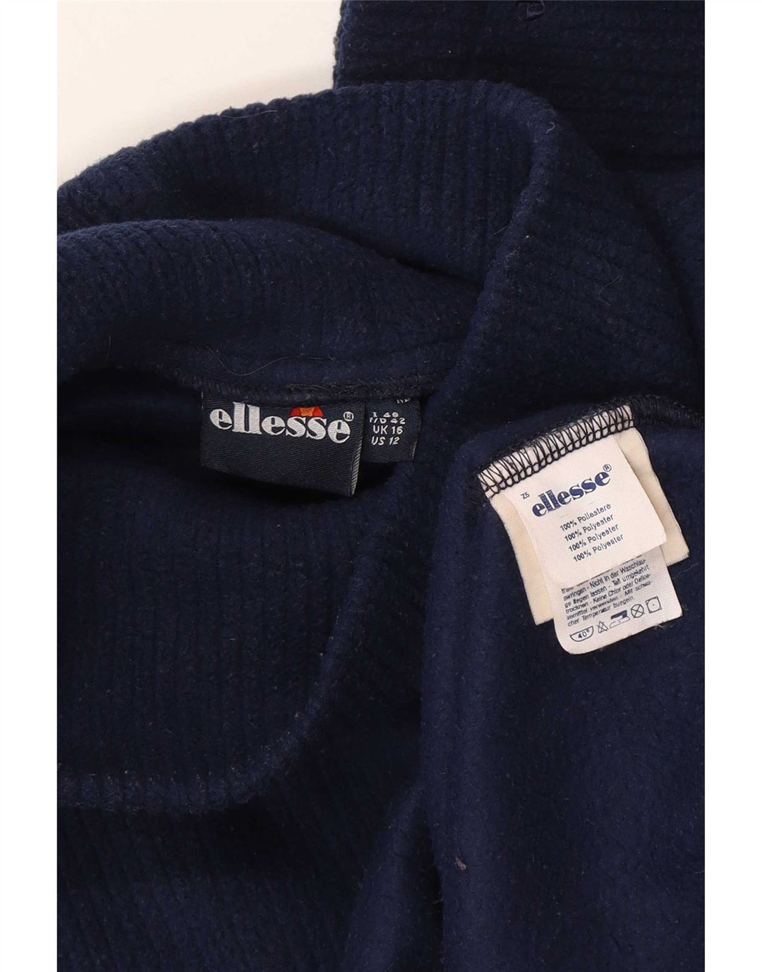 Ellesse Womens Oversized Fleece Jumper UK 16 Large Navy Blue Polyester