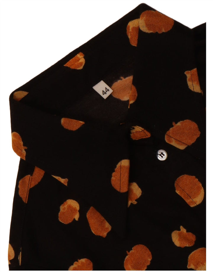Vintage Womens Abstract Pattern Shirt Blouse IT 44 Medium Black