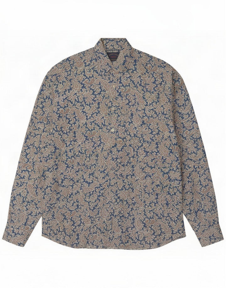 Sirio Mens Shirt Medium Blue Paisley Viscose
