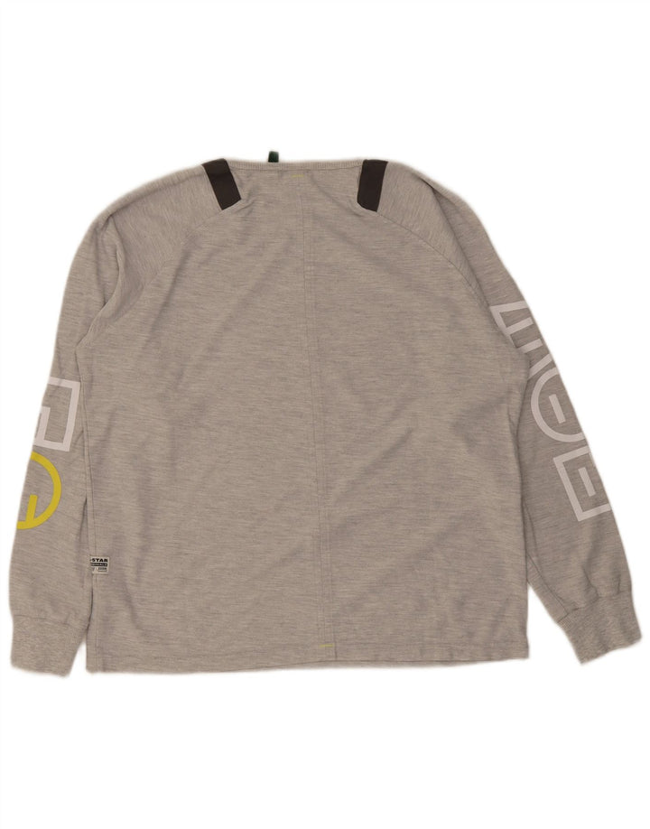 G-Star Mens Graphic Top Long Sleeve XL Grey Cotton