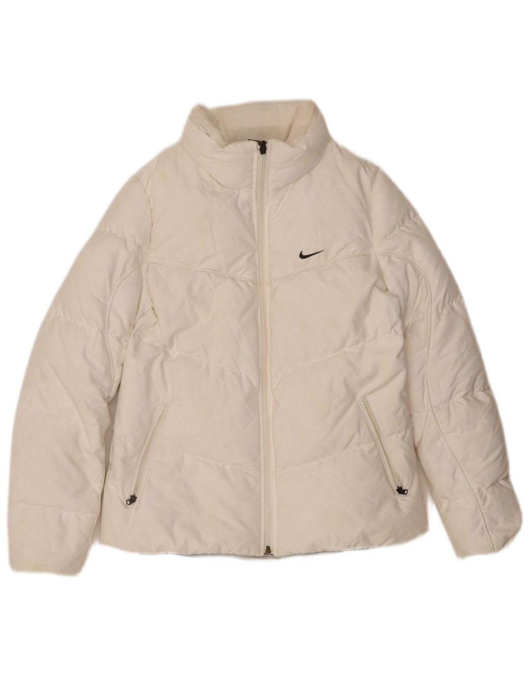 Nike Womens Padded Jacket UK 10/12 Medium White Polyester