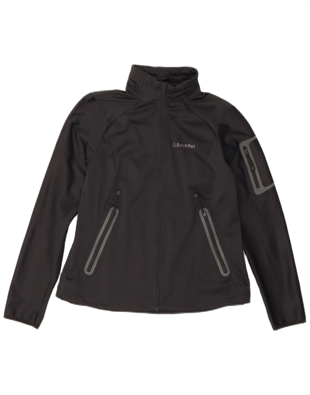 Schoffel Womens Tracksuit Top Jacket UK 14 Large  Black Polyester
