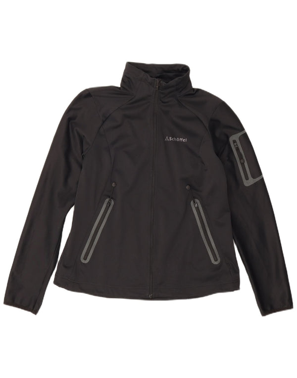 Schoffel Womens Tracksuit Top Jacket UK 14 Large  Black Polyester