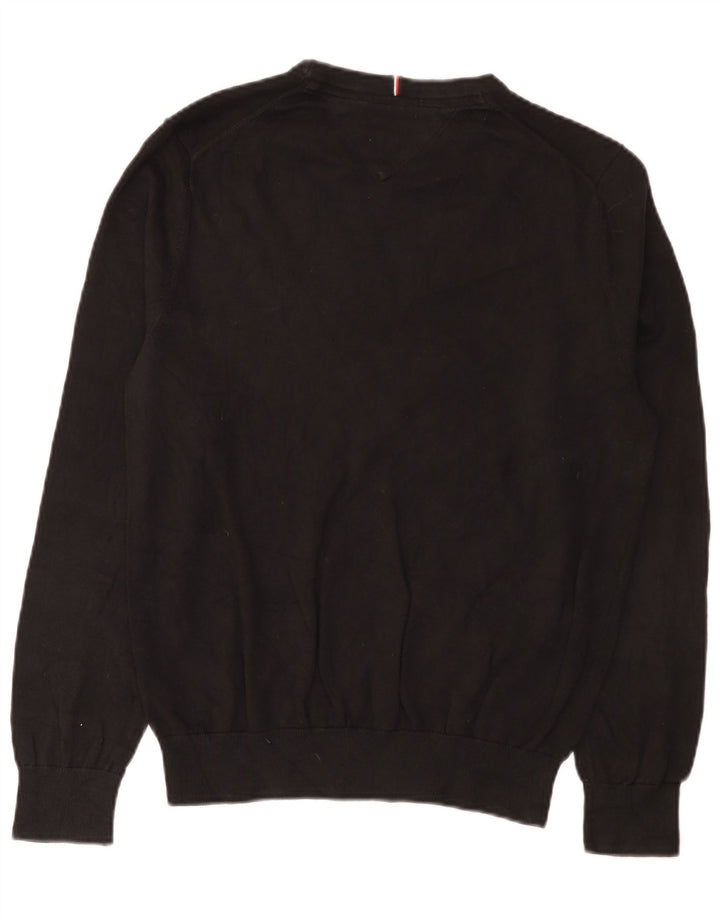 Tommy Hilfiger Mens Crew Neck Jumper Sweater Medium Black Cotton