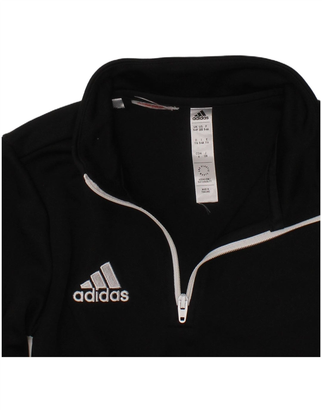 ADIDAS Boys Aeroready Graphic Pullover Tracksuit Top 5-6 Years Black