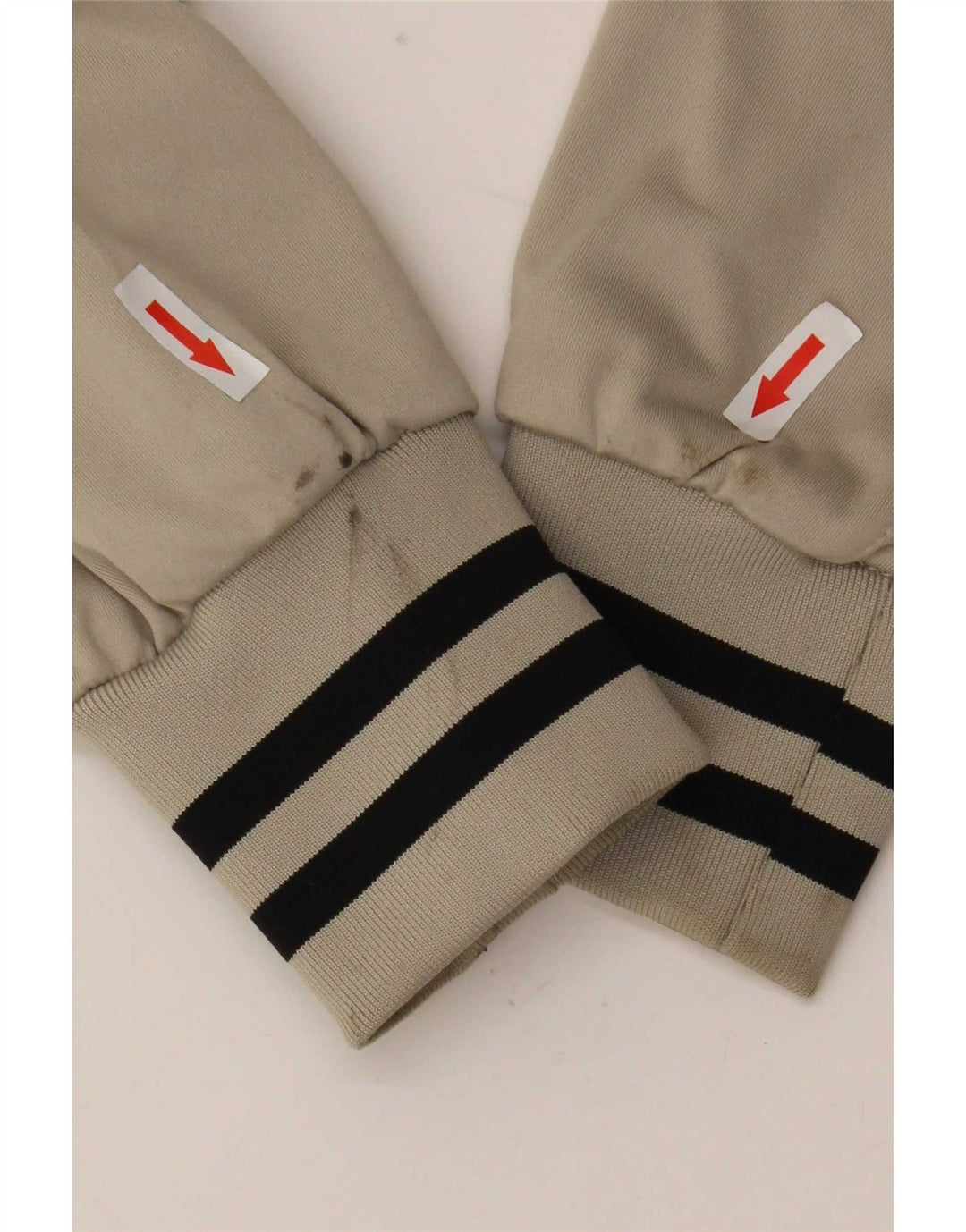 Champion Mens Tracksuit Top Jacket Medium Beige Striped Polyester