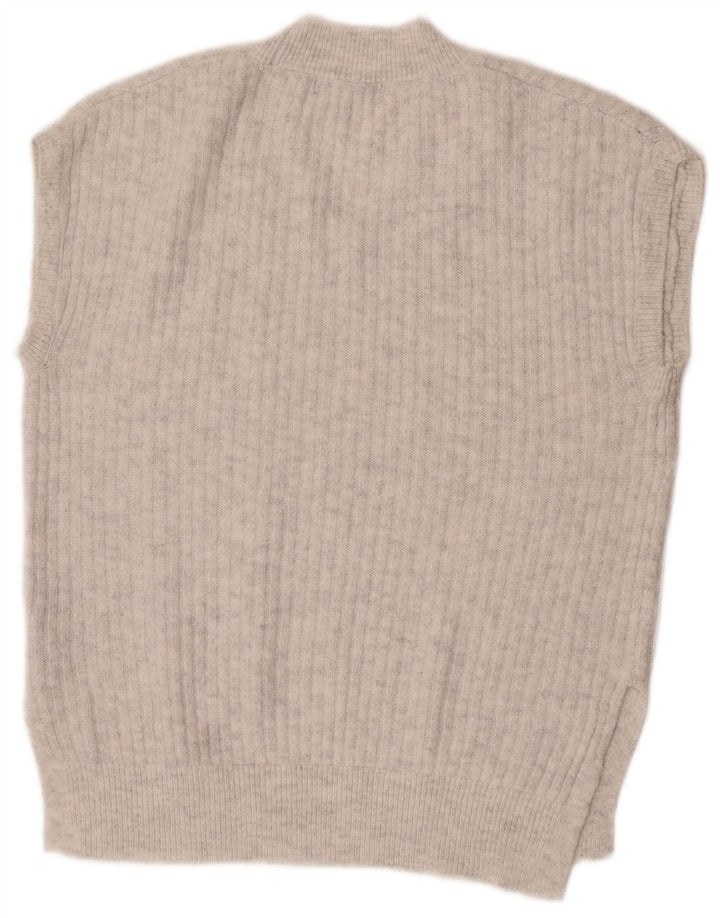 Marks & Spencer Womens Oversized Vest Tank Top UK 10 Small Grey Acrylic