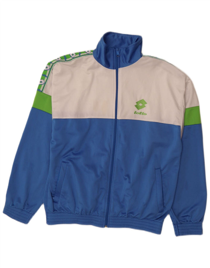 LOTTO Mens Graphic Tracksuit Top Jacket Large Blue Colourblock