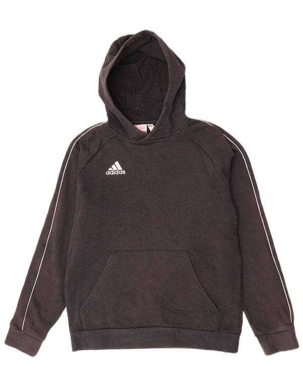 Adidas Boys Hoodie Jumper 15-16 Years XL Black Cotton