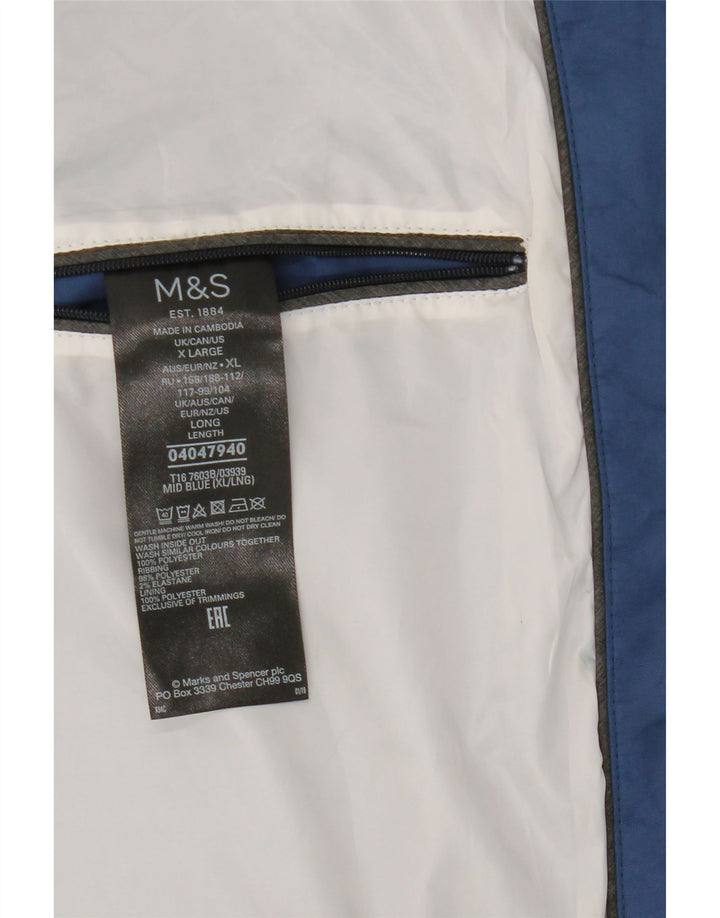 Marks & Spencer Mens Bomber Jacket UK 42 XL Blue Polyester