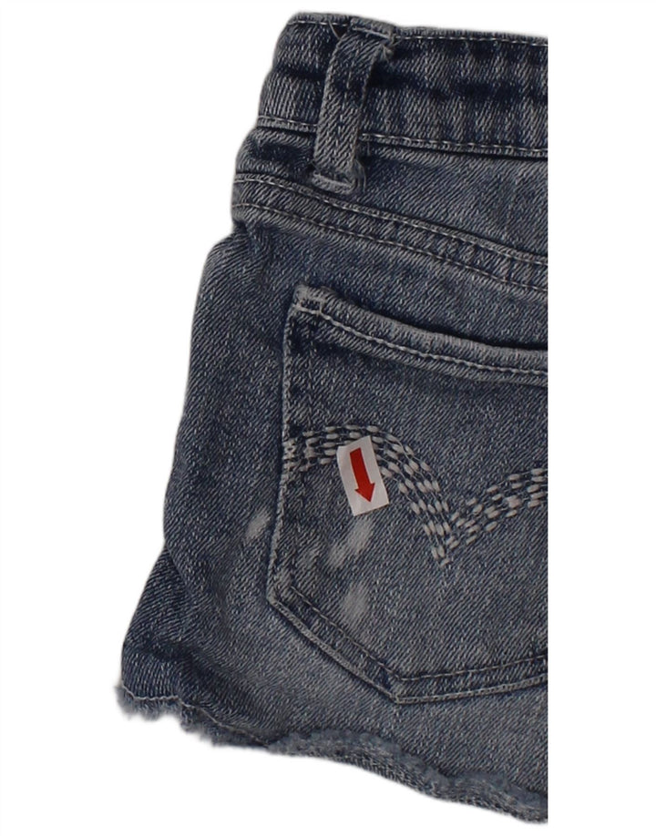 LEVI'S Girls Denim Shorts 7-8 Years W24 Blue Ramie