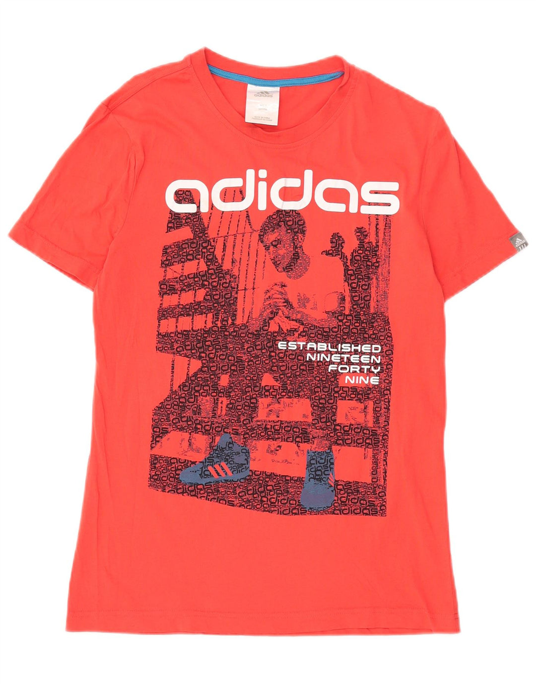 Adidas Mens Graphic T-Shirt Top Small Red Cotton