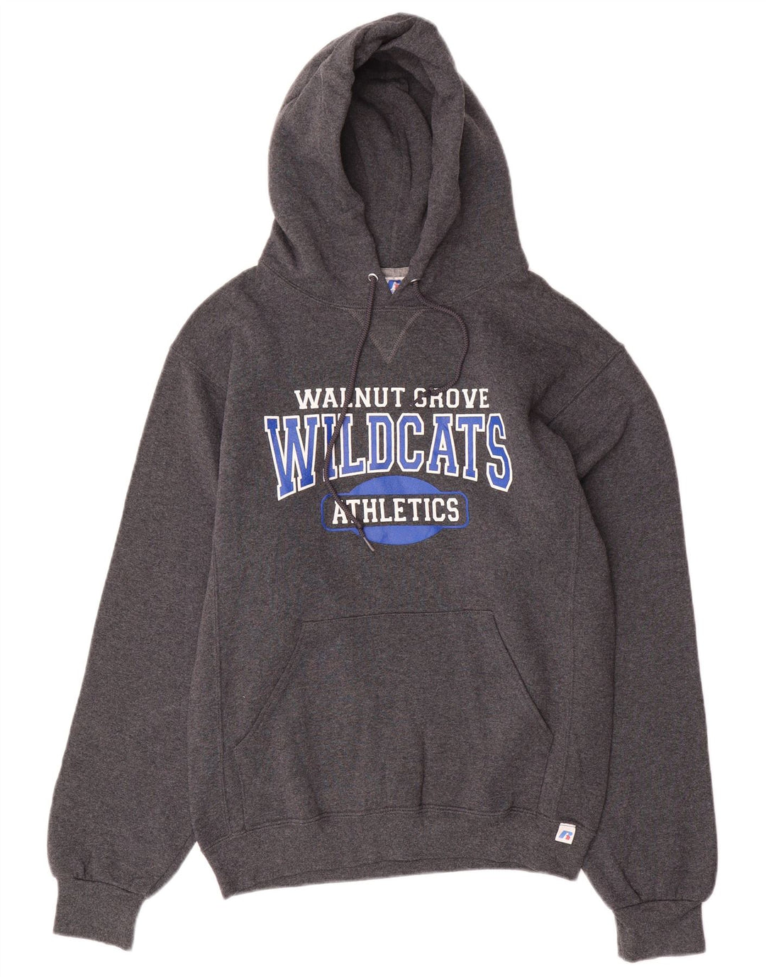 RUSSELL ATHLETIC Mens Wildcats Graphic Hoodie Jumper Small Grey Cotton
