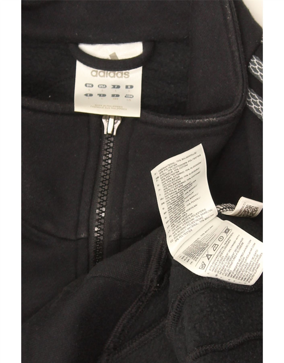 ADIDAS Mens Tracksuit Top Jacket Large Black Colourblock Cotton