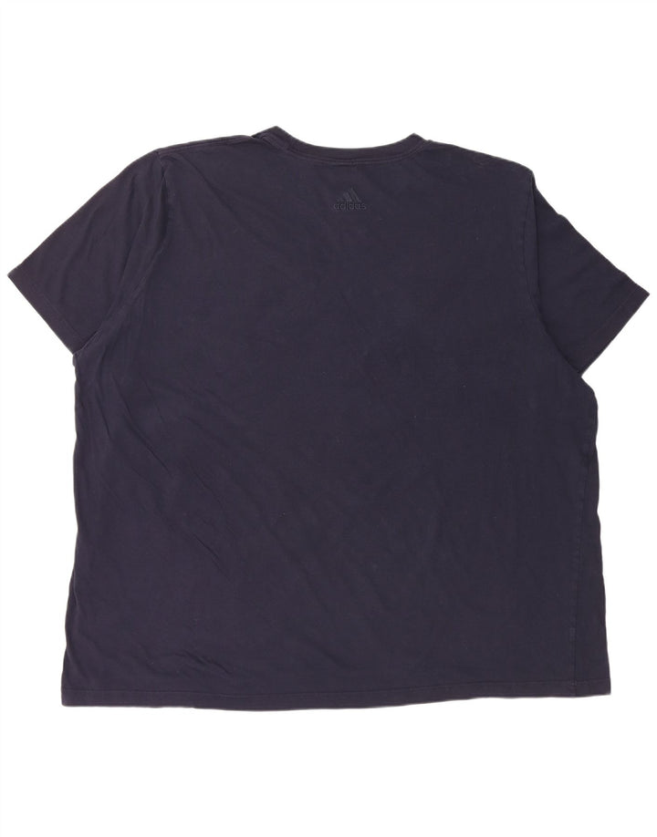 ADIDAS Mens Graphic T-Shirt Top 3XL Navy Blue Cotton