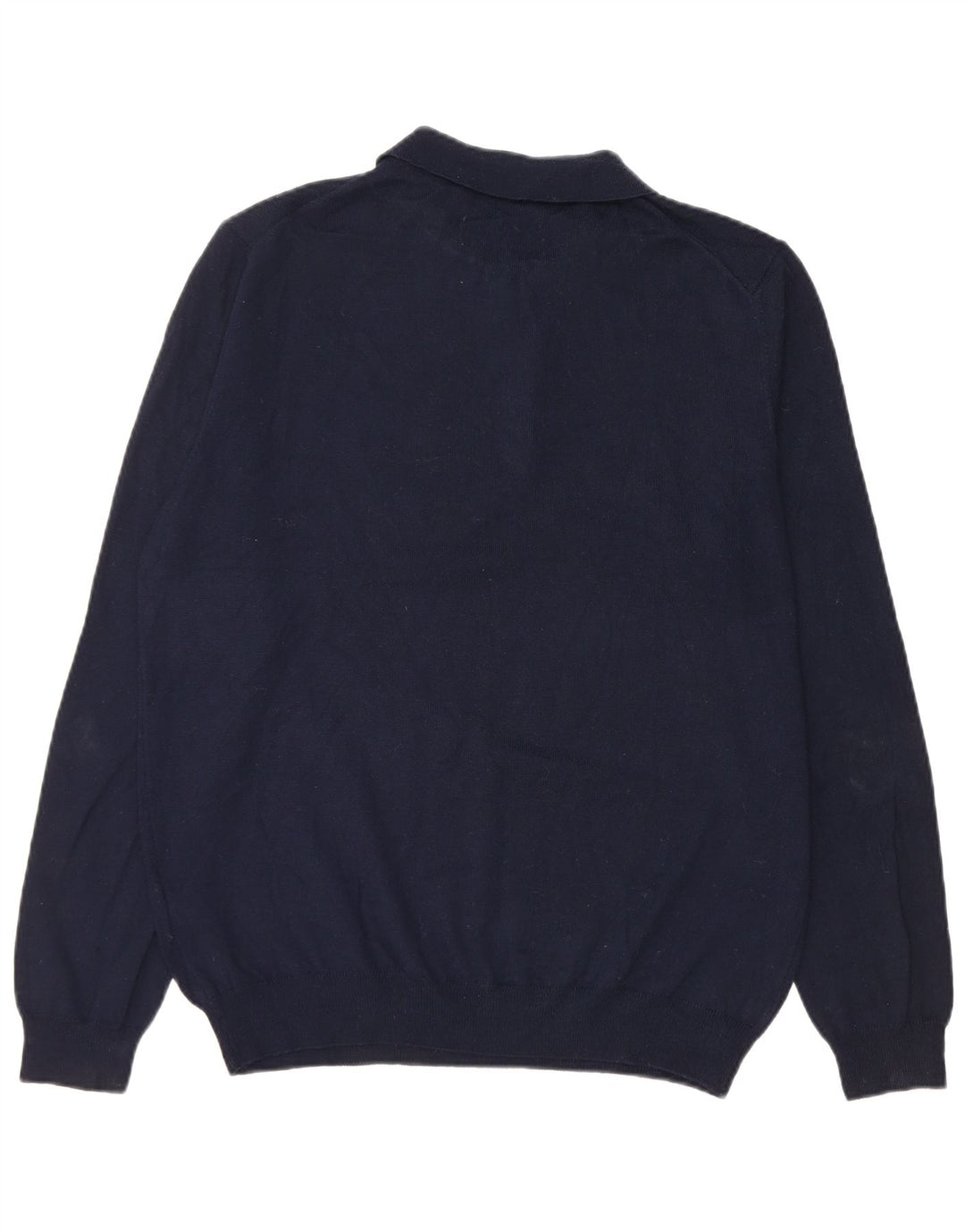 Marks & Spencer Mens Polo Neck Jumper Sweater Large Navy Blue Acrylic